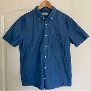 Everlane Denim Button-Down Short Sleeve Shirt sz L